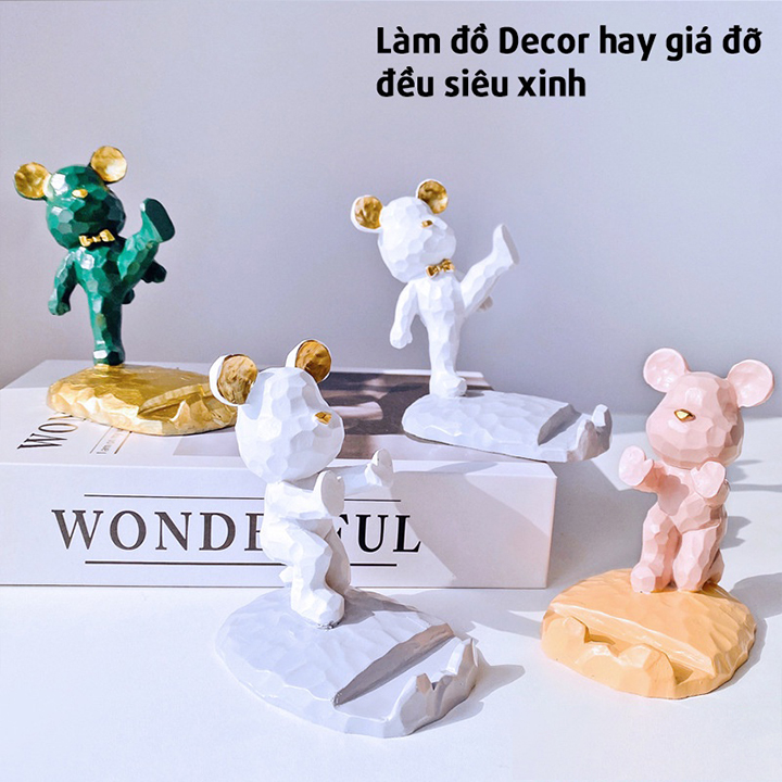 Giá Đỡ Điện Thoại Hình Chú Gấu, Giá Đỡ Máy Tính Bảng Mini Để Bàn Làm Việc Đồ Decor Trang Trí Bàn Làm Việc Đáng Yêu