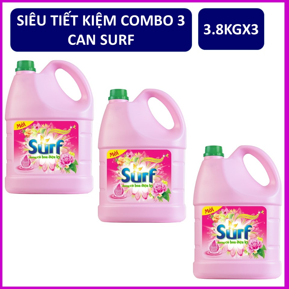 COMBO 3 CAN Surf Hồng 3.8L