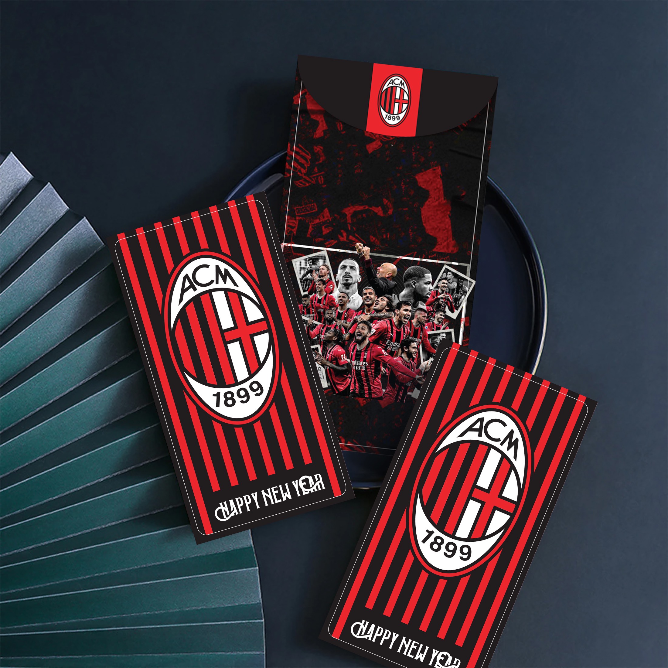 COMBO 10 Bao Lì Xì Năm Mới 2024 Giáp Thìn (FC AC MILAN) 8X16cm – Đẹp - Ý Nghĩa