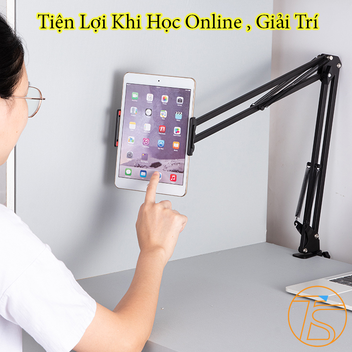 Giá Đỡ Điện Thoại, Máy Tính Bảng Kẹp Bàn Gấp Gọn Dùng Học Online Tiện Nghi Xoay 360 Độ