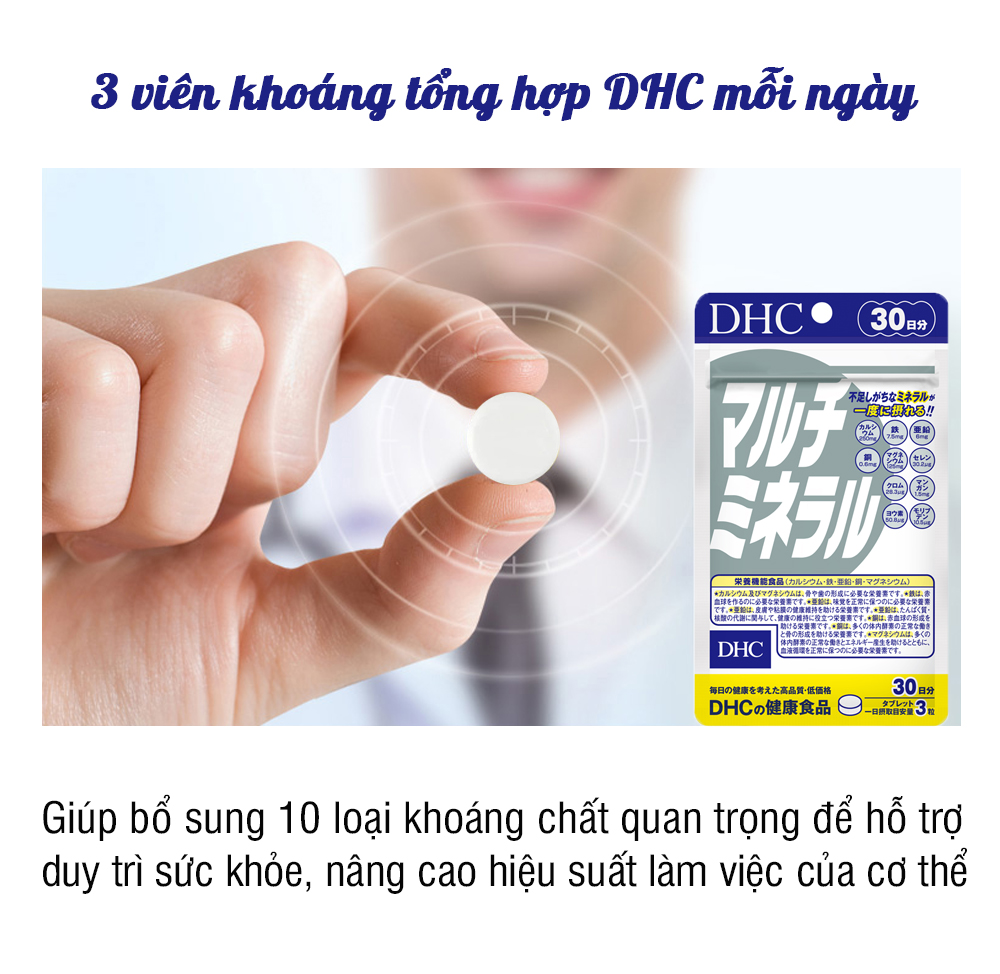 Viên uống Khoáng tổng hợp DHC Nhật Bản DHC Multi Minerals tăng cường sức khỏe 30 ngày JN-DHC-MIN30