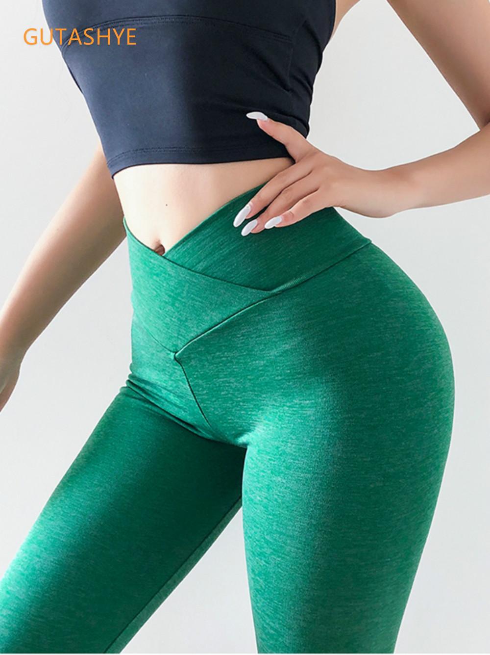 Áo Tập Yoga Chéo Eo Gợi Cảm Hiplifting Nhanh Khô Thoáng Khí Tập Luyện Thể Thao Quần Legging Thể Dục Quần Skinny Lưng Cao Dài Thấm Hút Mồ Hôi Cho Nam