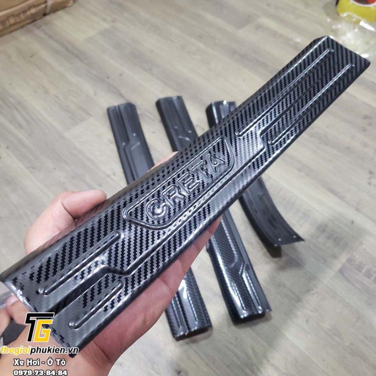 Bộ Ốp bậc cửa, Nẹp bước chân carbon, cacbon Hyundai Creta