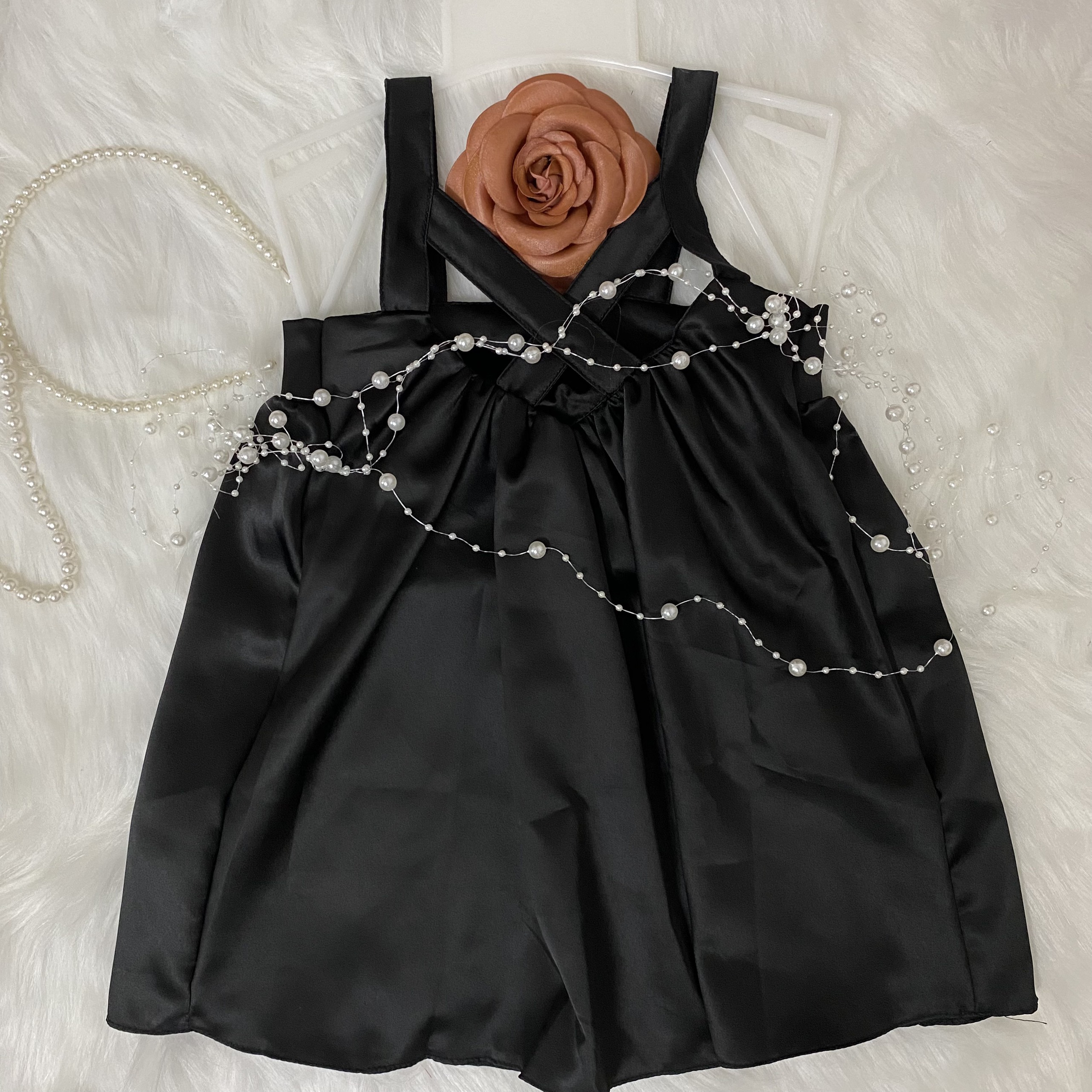 Đầm bé gái dây đen BabyDoll 8-23kg Angel Baby Thời Trang Thiết Kế