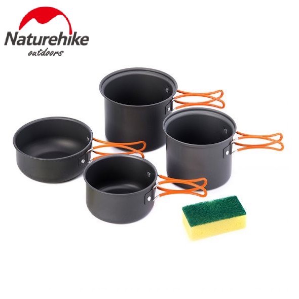 Bộ Nồi Dã Ngoại 4 Chiếc Chống Gỉ Naturehike NH15T401-G