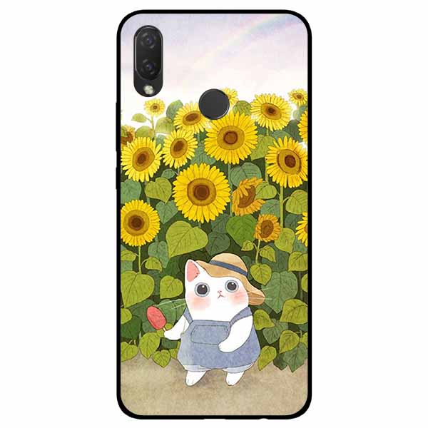 Ốp lưng dành cho Huawei Nova 3e mẫu Mèo Mập Hướng Dương