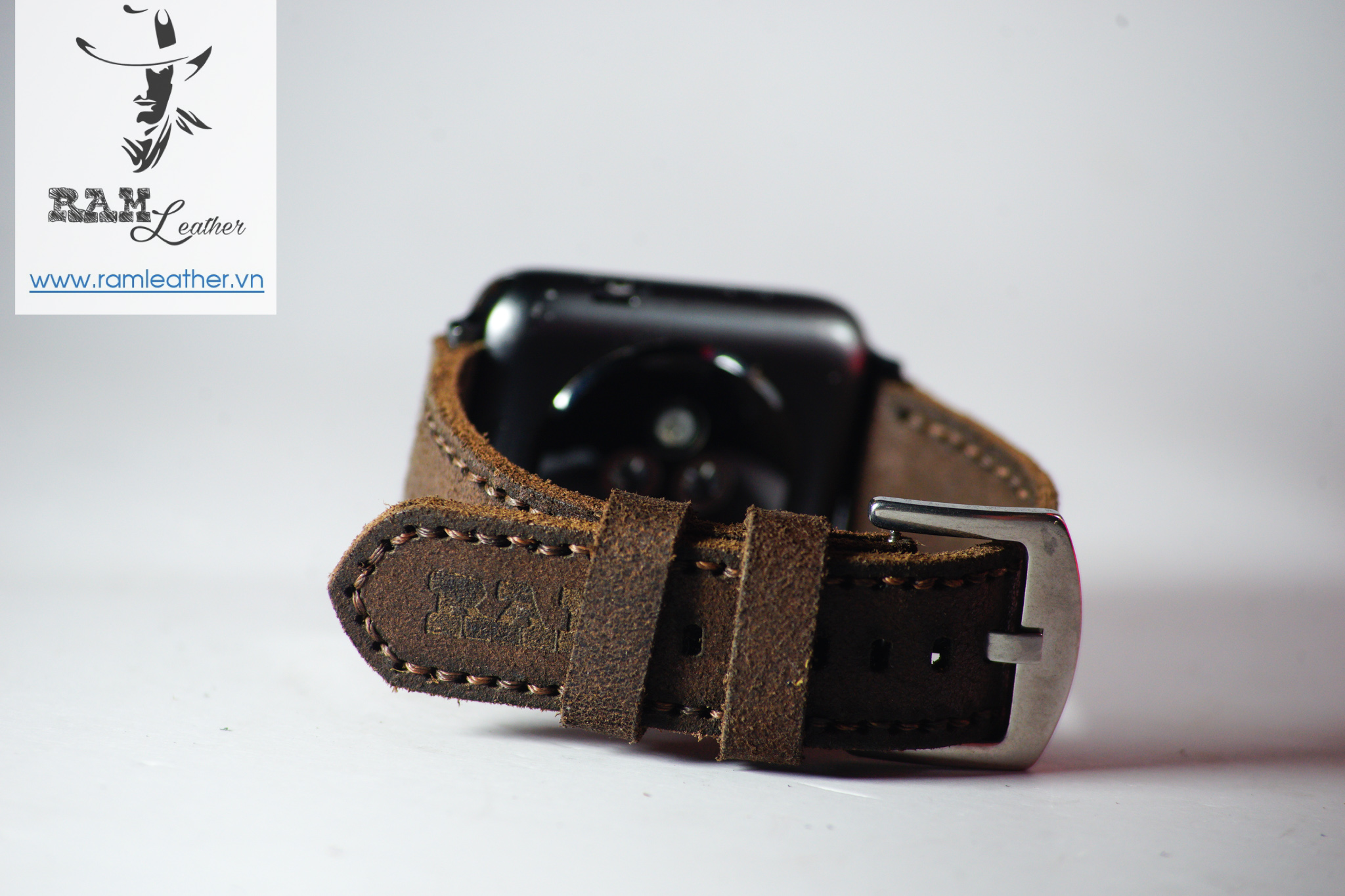 DÂY ĐỒNG HỒ DA BÒ MÀI NHÁM NÂU VINTAGE HANDMADE - ĐỦ SIZE
