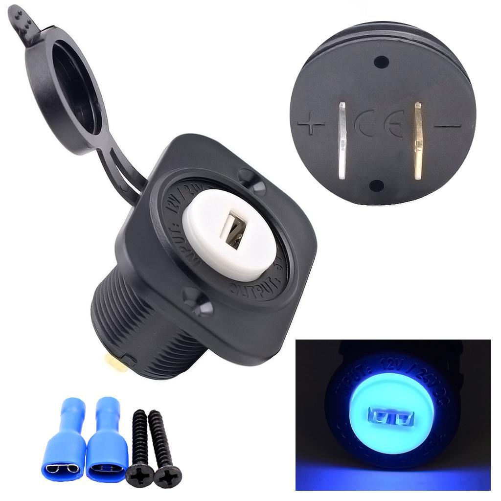 2.1A 5V Phone GPS USB Power Supply Socket for 12-24V Car Motorcycle SUV Boat