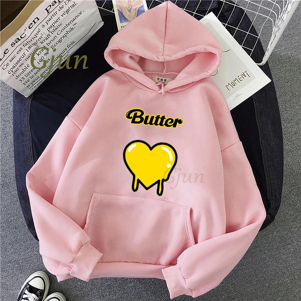 2021 Mới Ablum Bơ Bangtan Boys Khoác Hoodie Unisex Kawaii Kpop Hàn Quốc Đồ Họa Áo Bông Tai