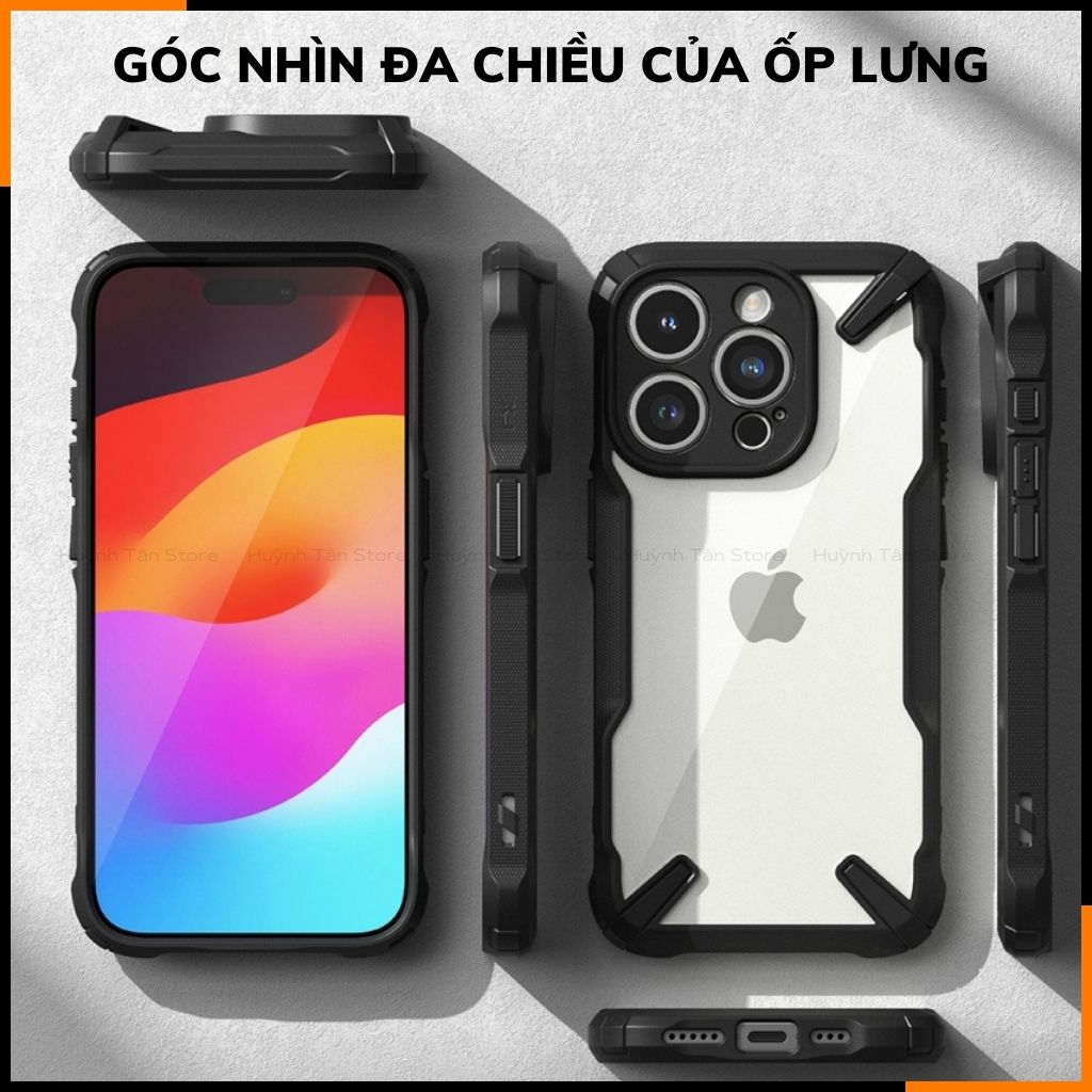 Ốp lưng iphone 15 pro max RINGKE chính hãng trong suốt chống sốc FUSION chống ố vàng phụ kiện huỳnh tân store - Hàng nhập khẩu