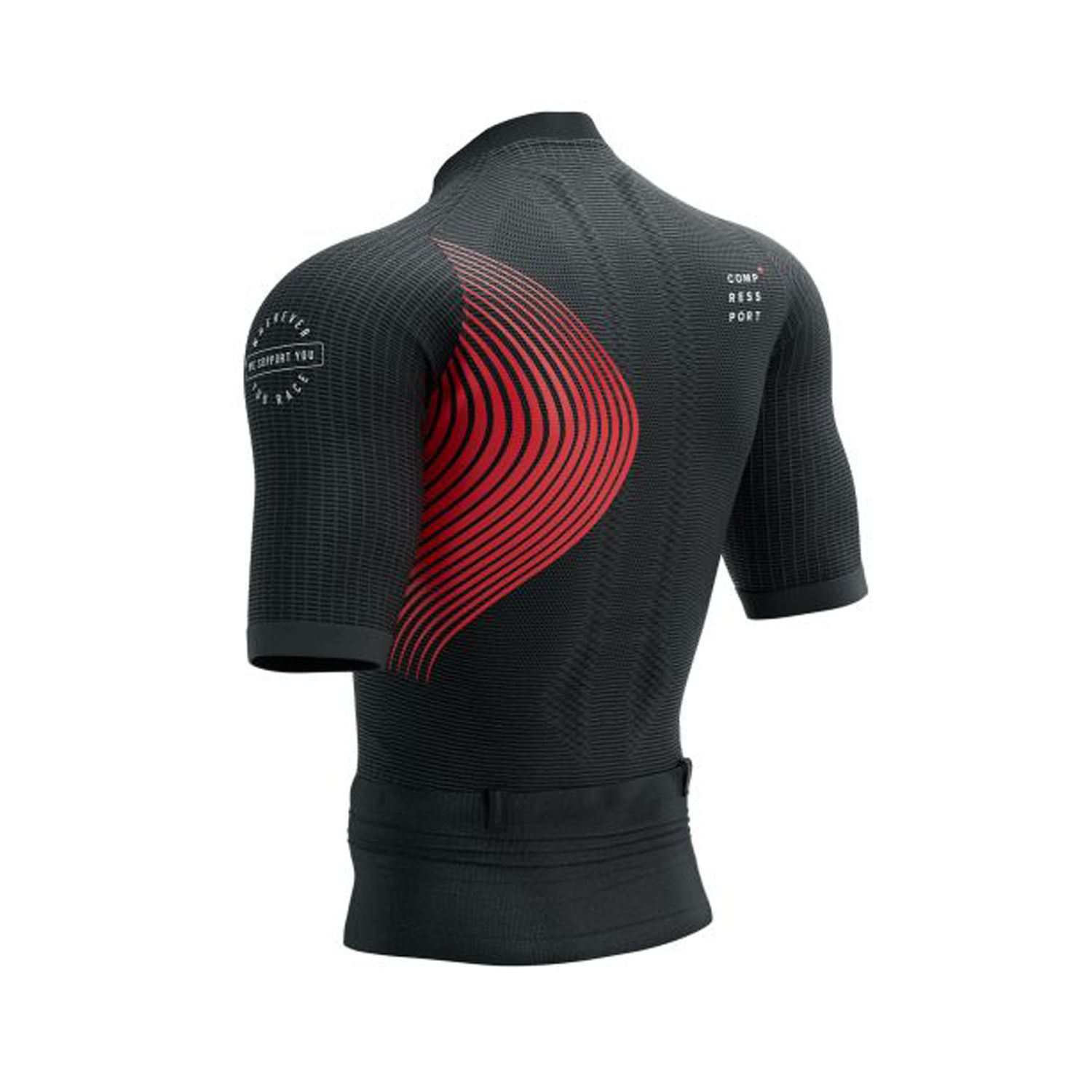 Áo Chạy Bộ Nam Compressport Trail Postural SS Top - Black/Red