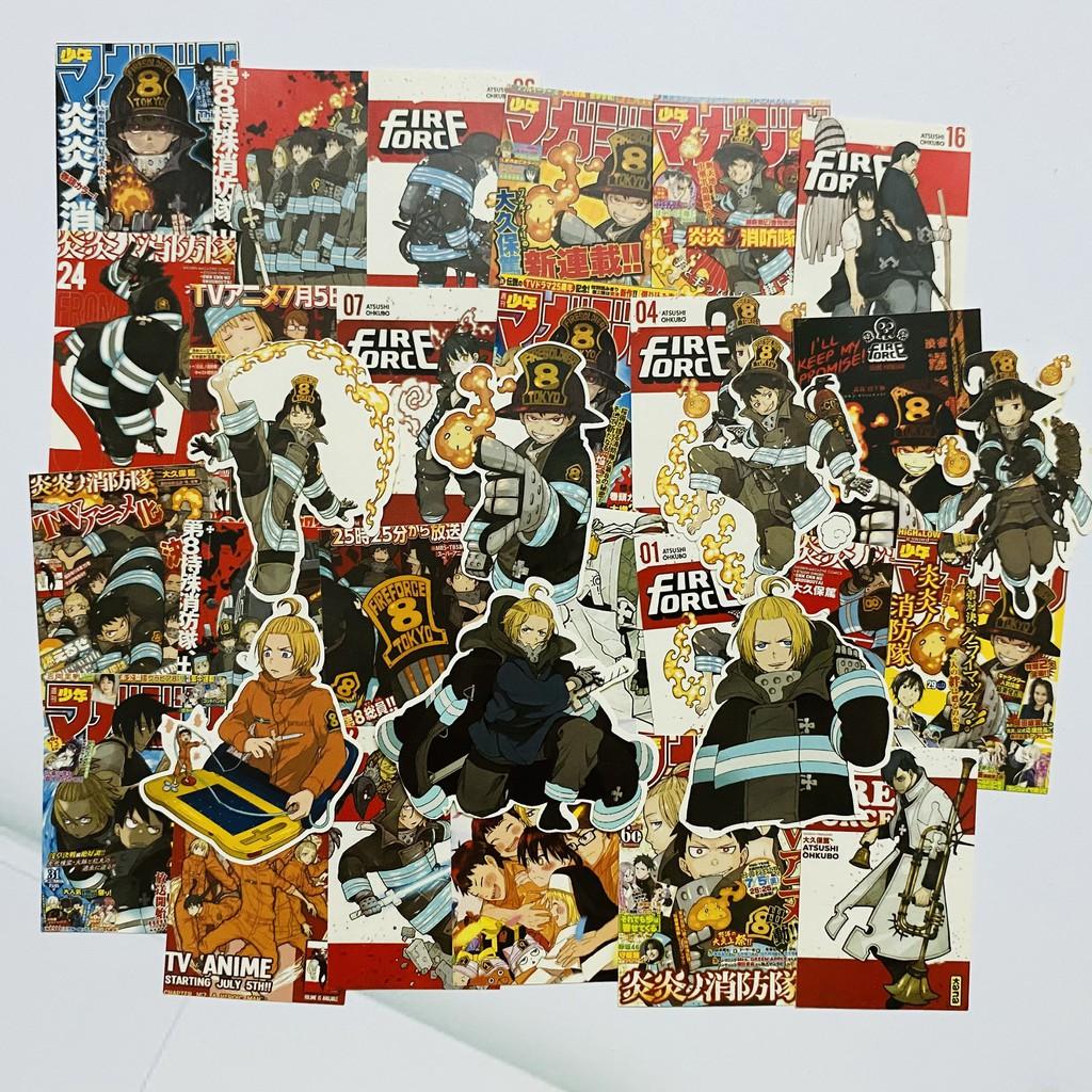 Bộ hình dán - sticker anime Biệt đội lính cứu hỏa Enen no Shouboutai dán trang trí laptop, máy tính bỏ túi...