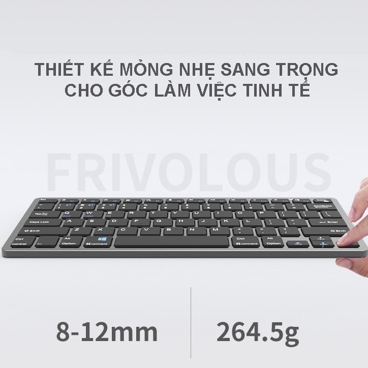 Bàn phím không dây mini W159C - pin sạc TypeC - đa kết nối bluetooth 5.0 + 3.0 + Usb wireless 2.4G