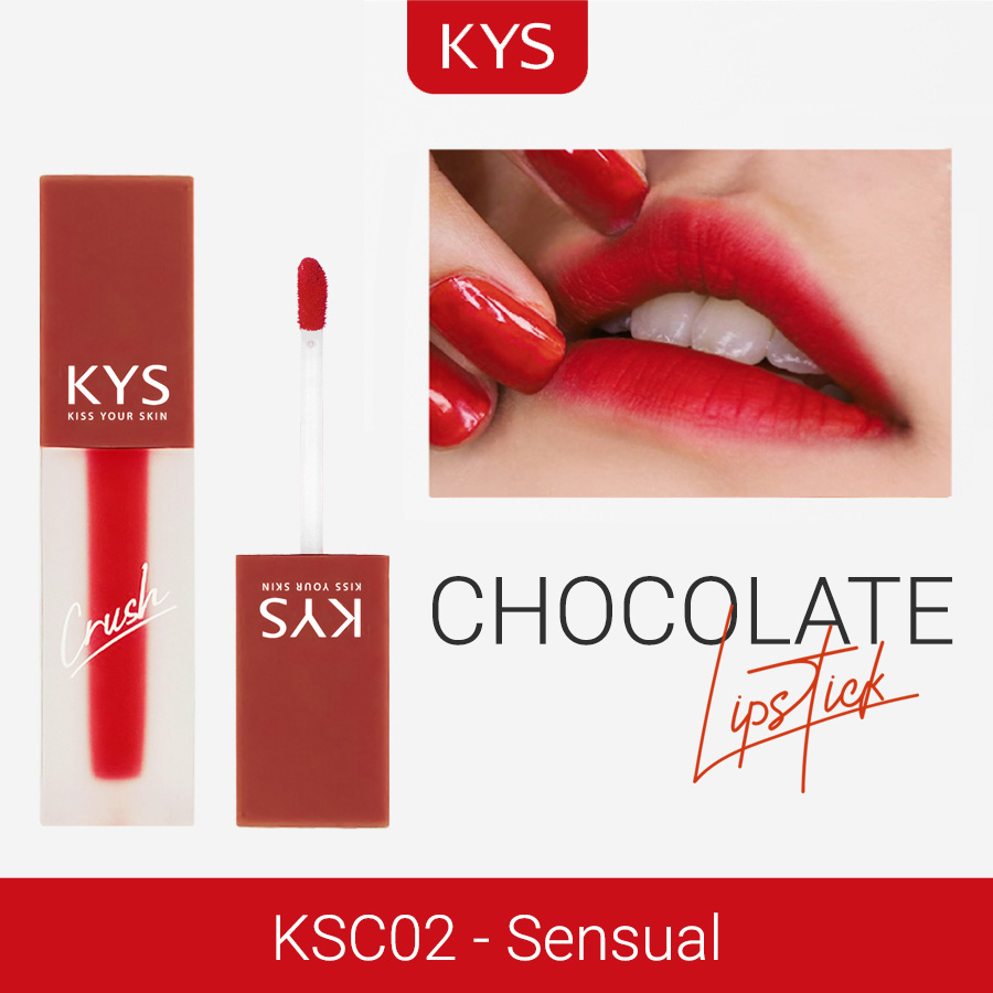 Son kem lì Chocolate khử chì Crush Kys - Đỏ Lạnh