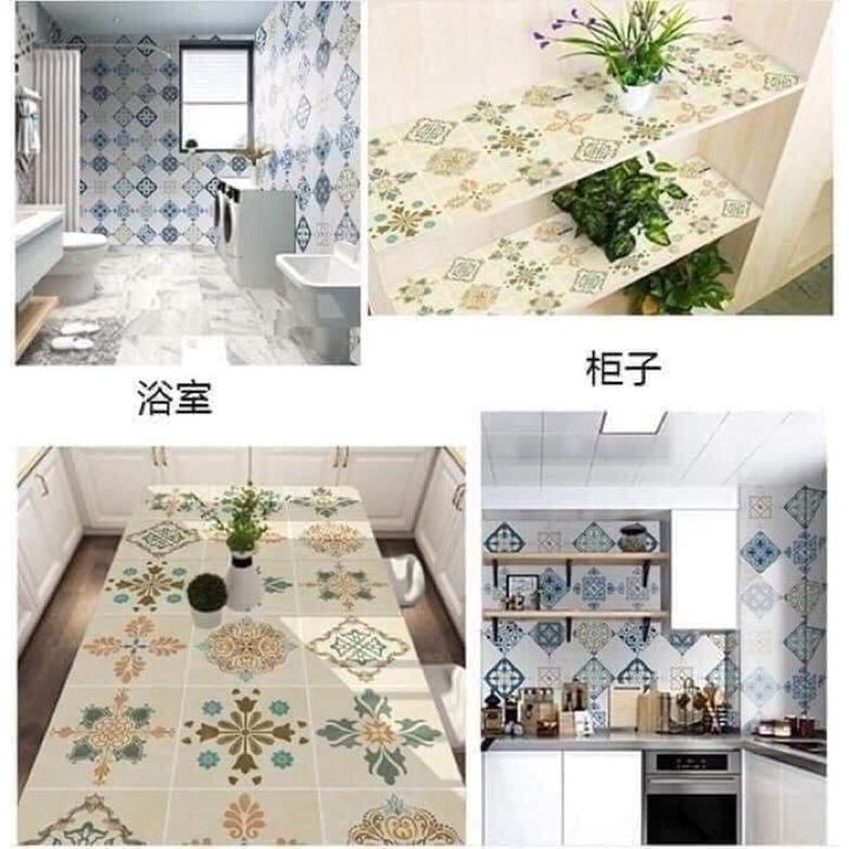 Giấy dán bếp hoa văn cách nhiệt chống thấm cuộn 60cm x 3m