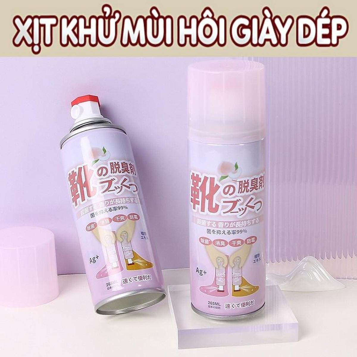 Chai Xịt Khử Mùi Giày Dép Tất Hương Đào Siêu Thơm 260ml Công Nghệ Nano Bạc - Hương Thơm Đào Tuyệt Vời, Màu Hồng Tinh Tế