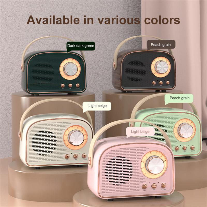 DW21 Loa âm thanh nổi Bluetooth cổ điển Hộp âm thanh mini không dây di động tại nhà Loa nhỏ ngoài trời Loa siêu trầm Âm nhạc Đài phát thanh Màu sắc: 04