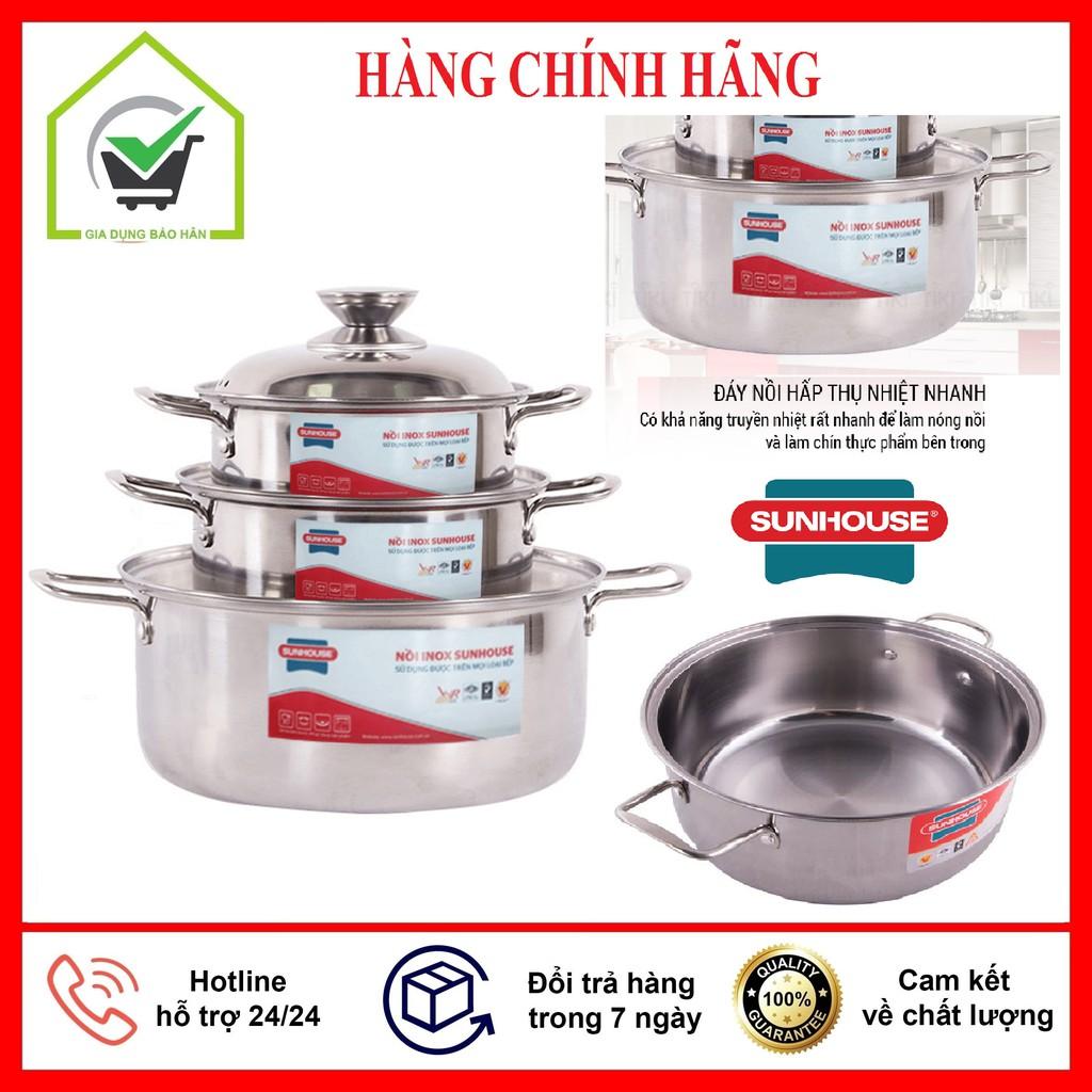 Bộ 3 Nồi Inox Cao Cấp SH224 Bền Bỉ, Dùng Cho Mọi Loại Bếp