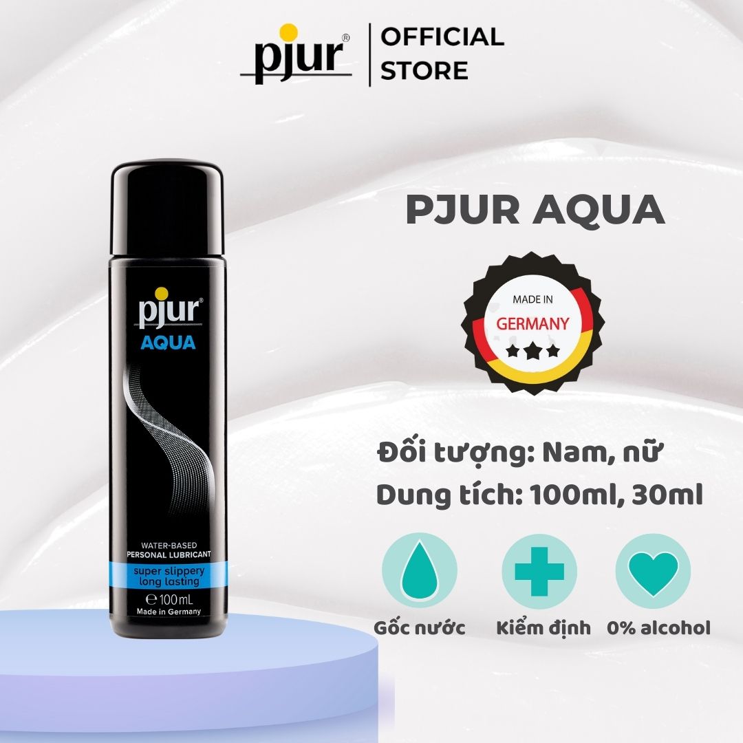 Gel bôi trơn gốc nước Pjur Aqua chai 100ml nuôi dưỡng làn da khô an toàn lành tính không chứa dầu chất béo