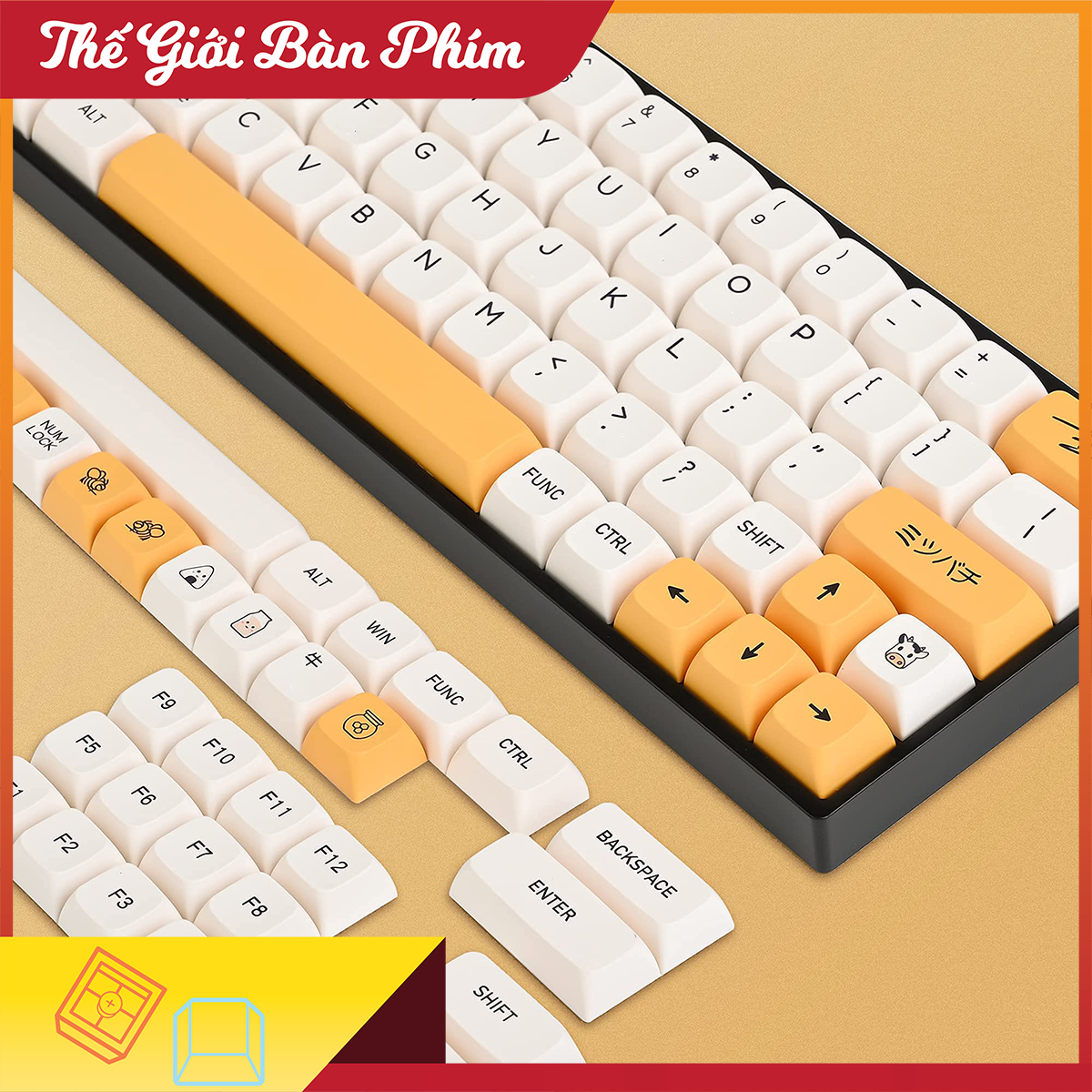 Keycap Bee PBT XDA Profile bàn phím cơ đầy đủ 124 phím