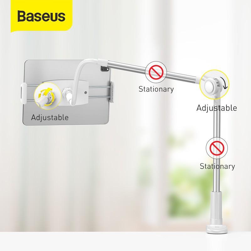 Bộ đế giữ điện thoại chân kẹp dùng cho iPad Baseus Otaku Life Rotary (Adjustment Lazy holder for 4.7 -12.9 inches Smart) -Hàng Chính Hãng