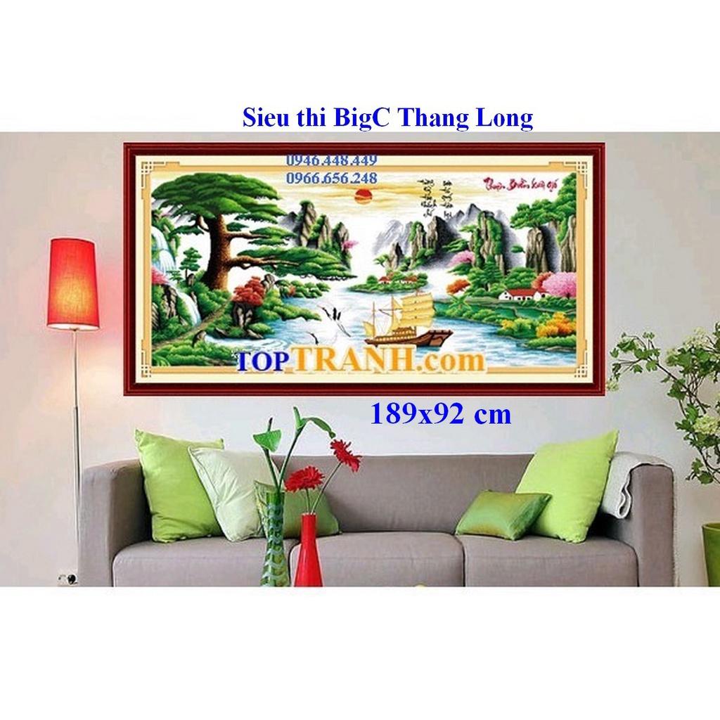 Tranh thêu chữ thập thuận buồm xuôi gió F283 cỡ 189x92cm tùng nghênh khách chưa thêu