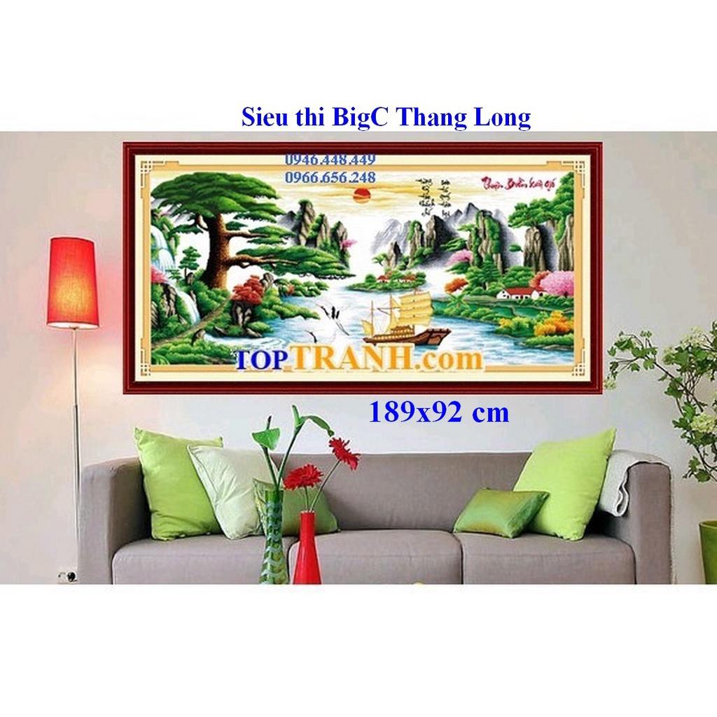 Tranh thêu chữ thập thuận buồm xuôi  gió F283 cỡ 189x92cm tùng nghênh khách chưa thêu