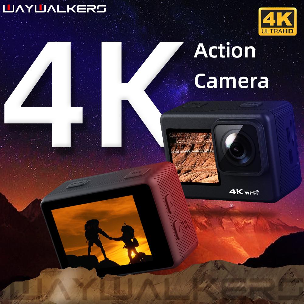 Waywalkers Camera Hành Động AIR 4K 60PFS 1080P 4x Zoom WIFI Mũ Bảo Hiểm Xe Đạp Xe Máy Chống Nước Cam Thể Thao Video Camera Hành Động
