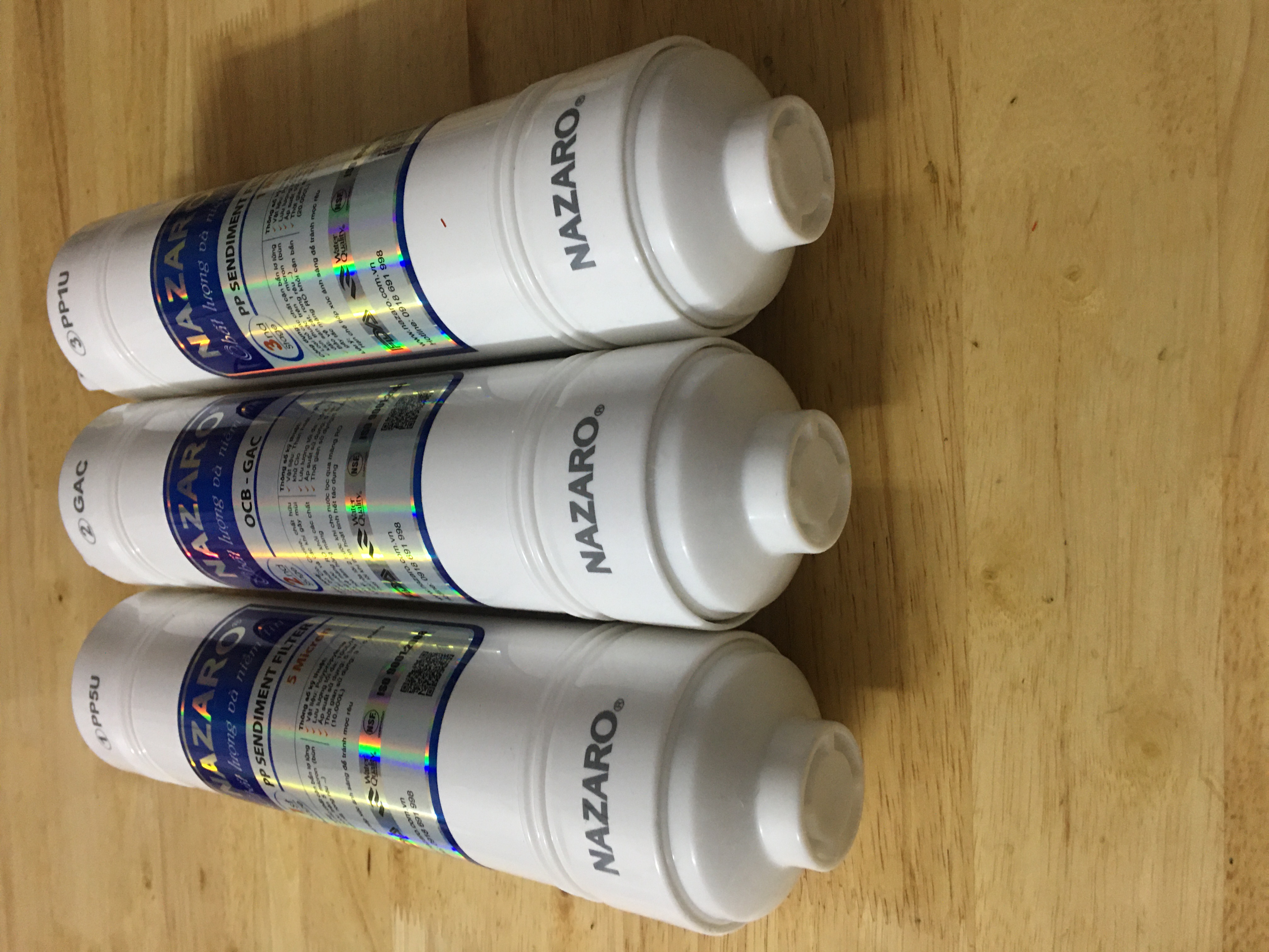 Combo Bộ lõi lọc thô 1,2,3 Lõi đúc dùng cho máy nóng lạnh