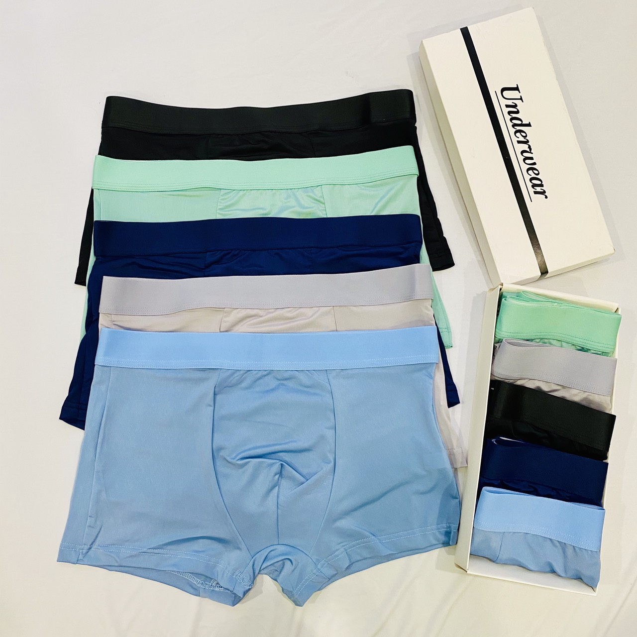 Combo 3 quần lót nam thun lạnh boxer trơn lụa băng siêu mềm mịn thấm hút mồ hôi tố, co giãn tốt, mặc như không mặc SL02 PROMAN