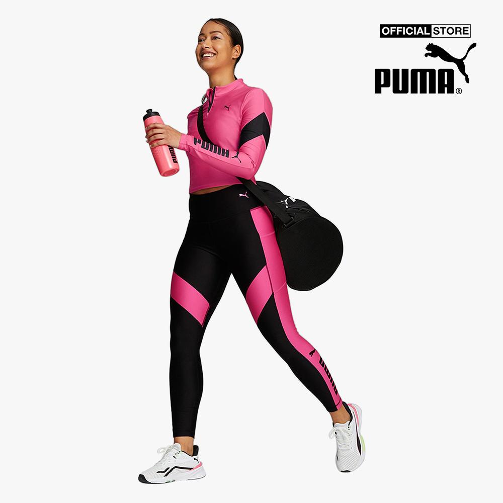 PUMA - Áo croptop nữ cổ trụ tay dài Fit EVERSCULPT Quarter Zip 522176