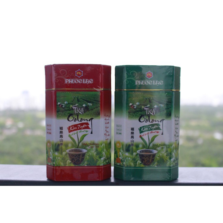 Trà Ô Long (oolong) Kim Tuyên Phước Lạc Hộp Giấy Xanh 250g