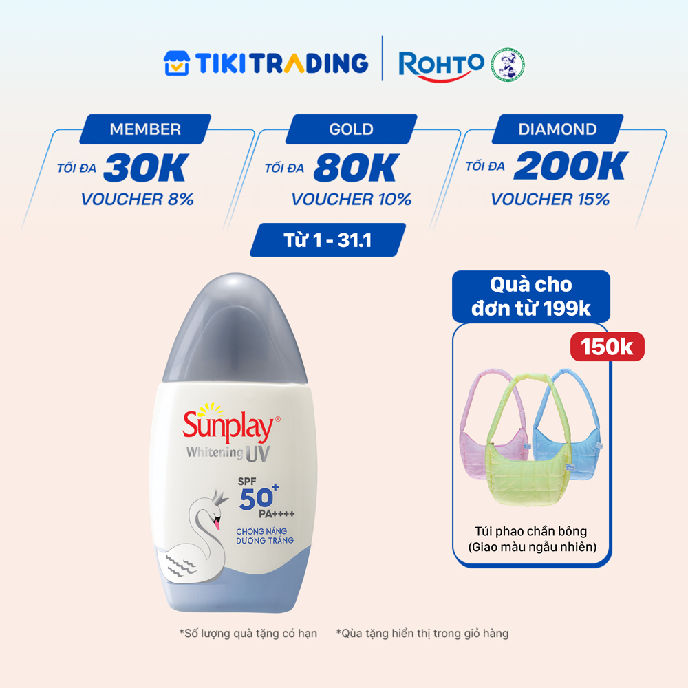 Kem chống nắng Sunplay dưỡng trắng da, dạng sữa Sunplay Whitening UV SPF 50, PA++++ 30g