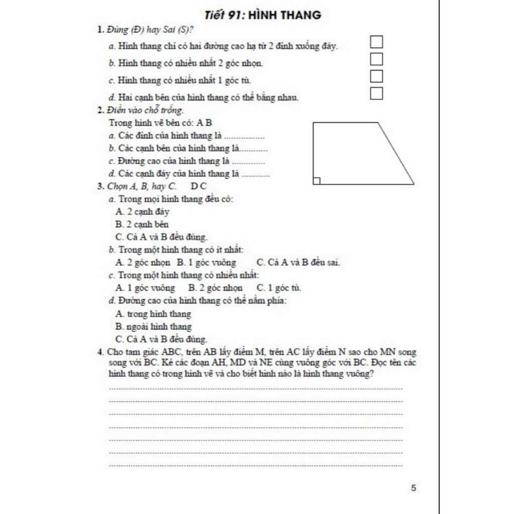 Sách - Bài Tập Hay Và Khó Toán Lớp 5 - Tập 2 - Dùng Chung Cho Các Bộ SGK Hiện Hành - Hồng Ân