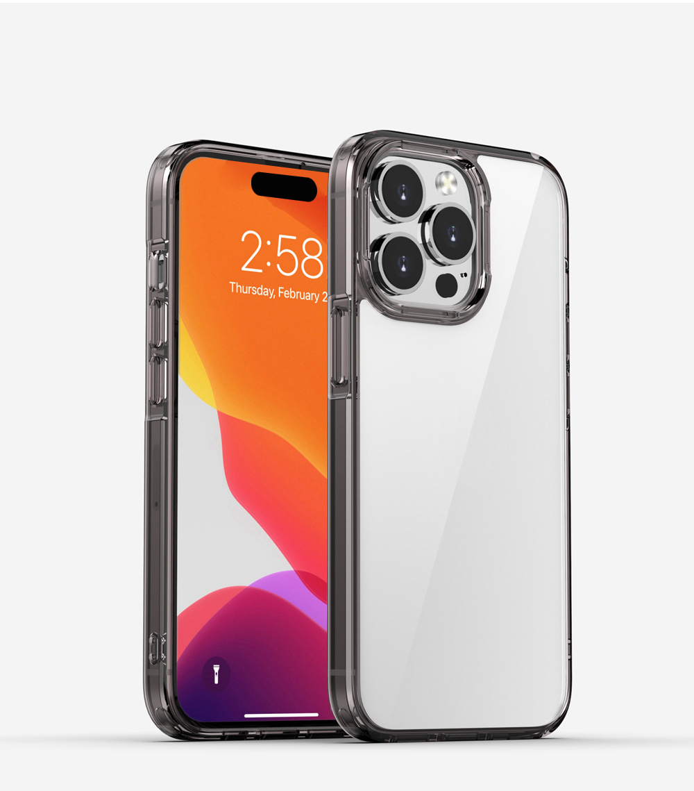 Ốp Lưng Dẻo Trong Phong Cách Mới Dành Cho Iphone 12 13 14 12 Pro 12 Pro Max 13 Pro 13 Pro Max 13 Mini 14 14 Max 14 Pro 14 Pro Max - Hàng Chính Hãng - Viền Đen Mờ - Iphone 14 Pro