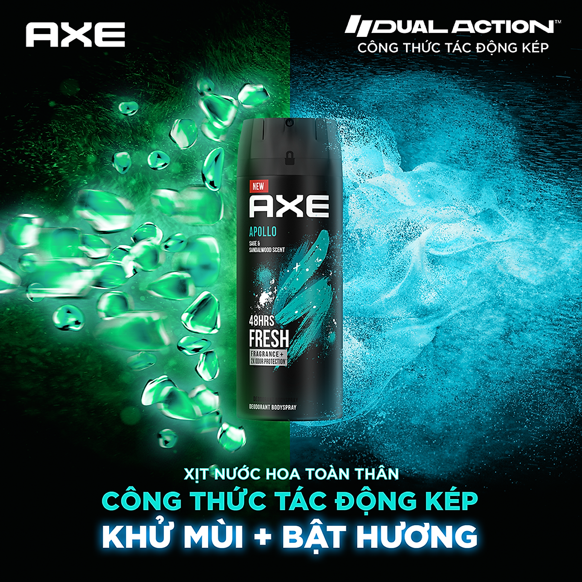 Xịt nước hoa toàn thân dành cho nam AXE Apollo (135ml)