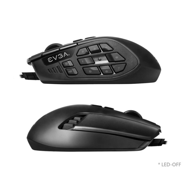 CHUỘT EVGA X15 MMO Gaming Mouse – 8k – Wired – Black – Customizable – 16,000 DPI – 5 Profiles – 20 Buttons – Ergonomic_ HÀNG CHÍNH HÃNG