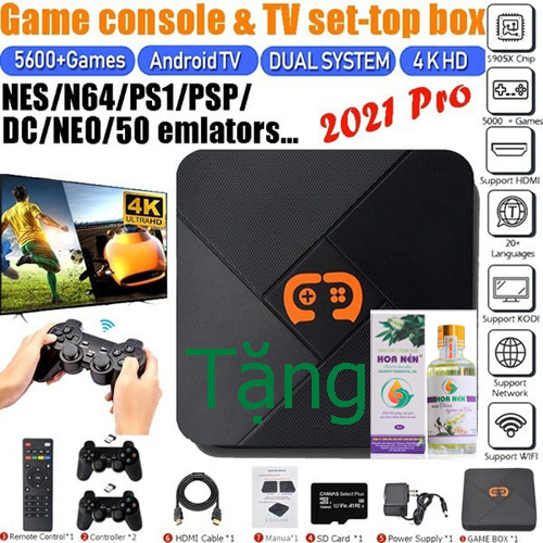 NEW 2021Máy Chơi Game Cầm Tay Điện Tử 4 Nút HDMI Không Dây Tích Hợp Hơn 5600+ Trò Chơi Cho PSP / PS1 / FC / NES /tay cầm joystick Hỗ trợ phân giải lên 4k HDR Hỗ trợ kết nối thẻ nhớ