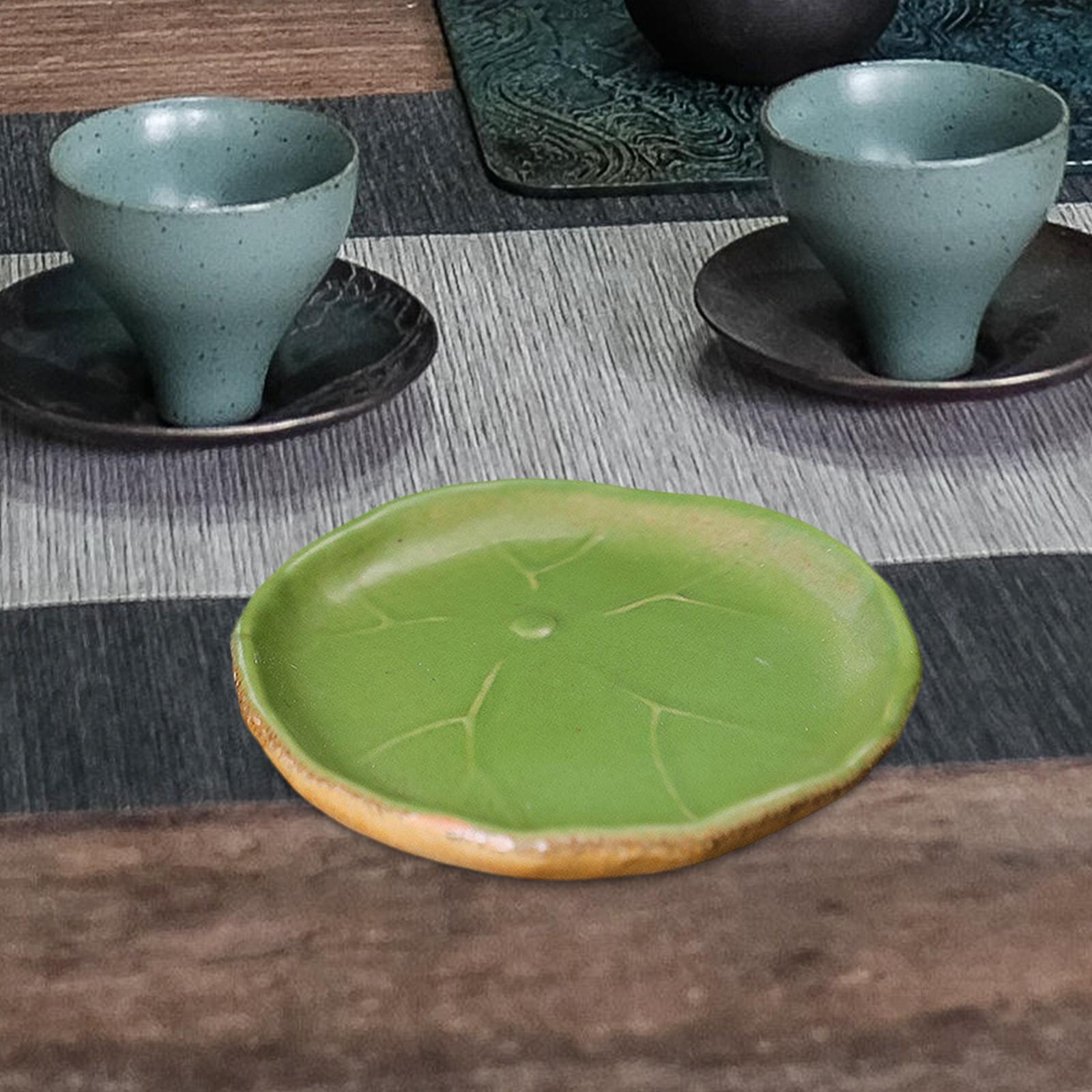 Lotus Leaf Tea Pet Ornament Tray for Chinese Tea Decoration Garden Bookshelf