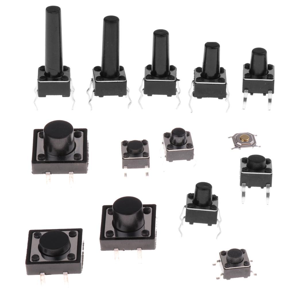 140pcs 14types Momentary Tactile Push Button Switch SMD Assortment Kit Set