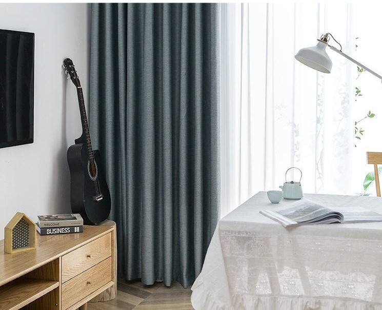 Rèm Cửa Vải Thô Mang Phong Cách Châu Âu Hiện Đại - Rèm Vải Cao Cấp - Cản Nắng 100%