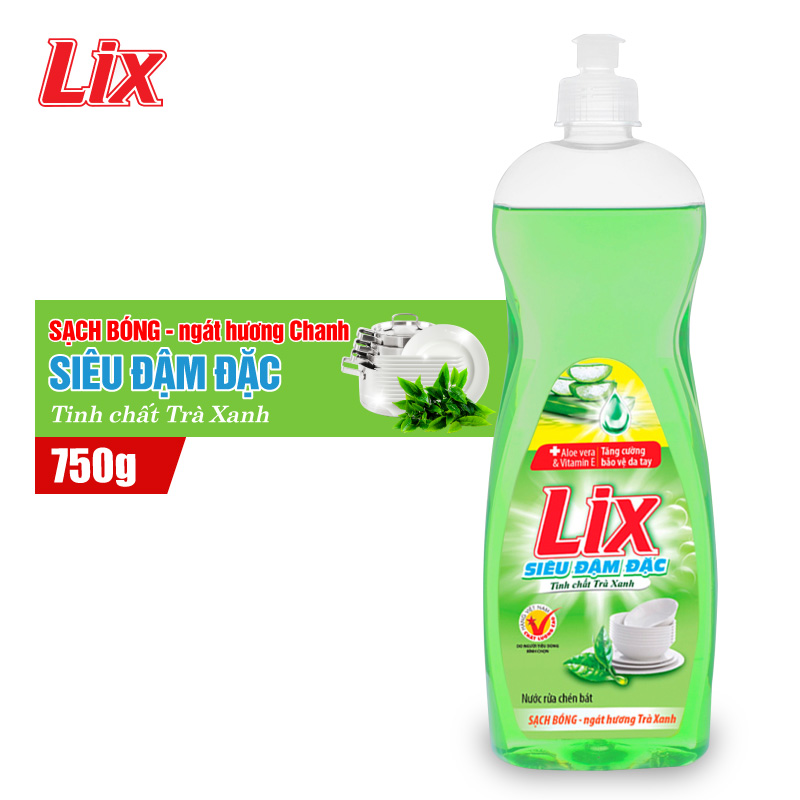 Nước rửa chén Lix siêu đậm đặc hương trà xanh 750g TX751