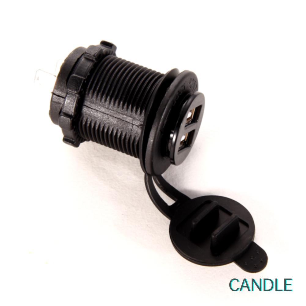 Ổ Cắm Điện Hai Cổng Usb 2.1 Amp Cho Xe Máy