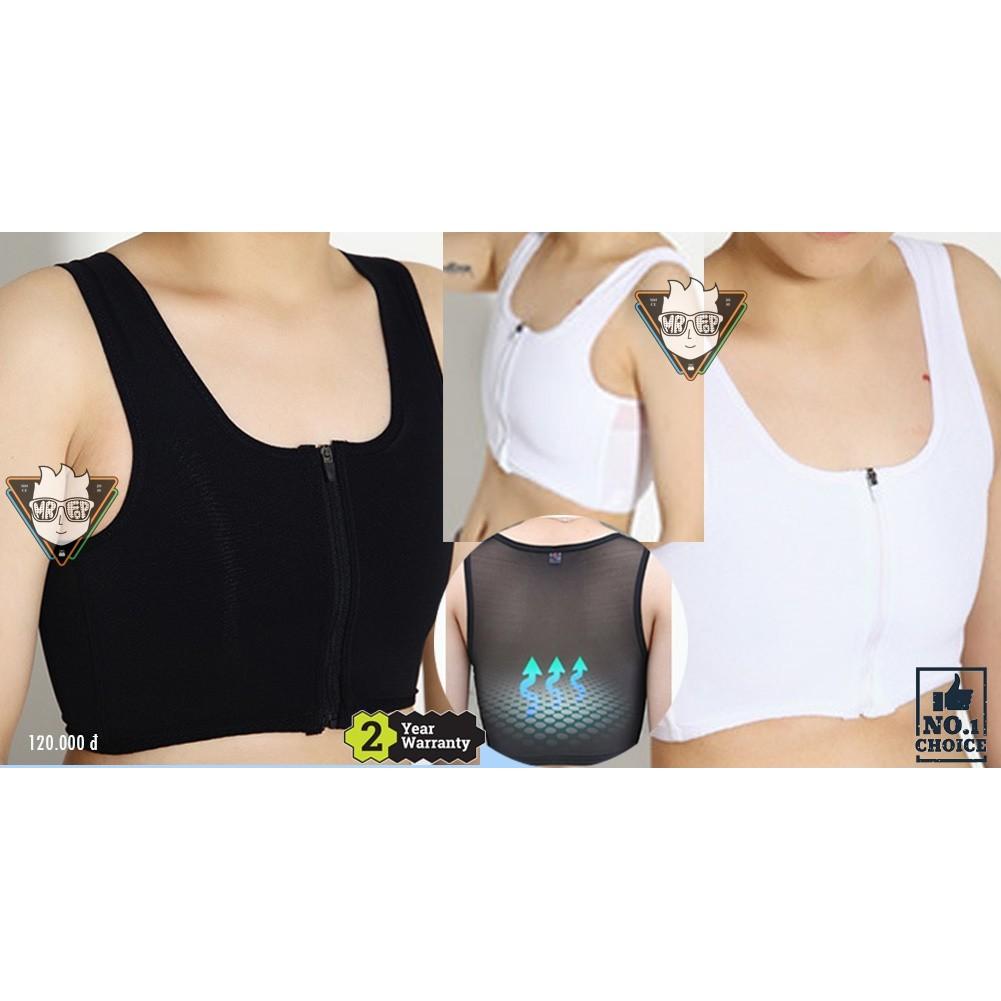 Áo nịt ngực vải lưới dây kéo giữa - Không gen A7 Tom Trans