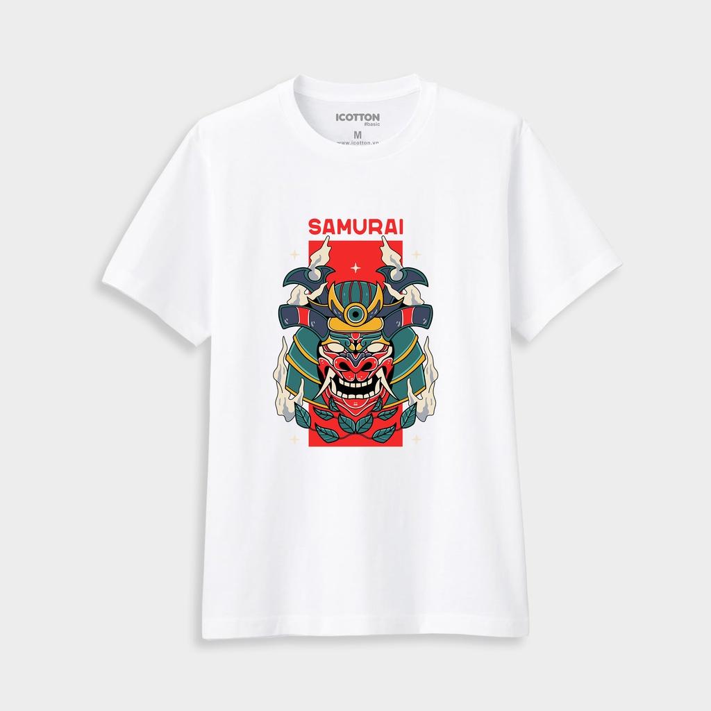 Áo phông nam Icotton hình Samurai thun 4 chiều