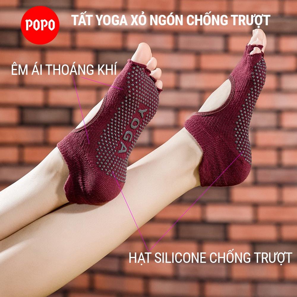 Vớ Tập Yoga POPO tất chống trượt cao cấp tập thể dục chống trượt êm ái, tránh hôi chân, đảm bảo an toàn YGS6