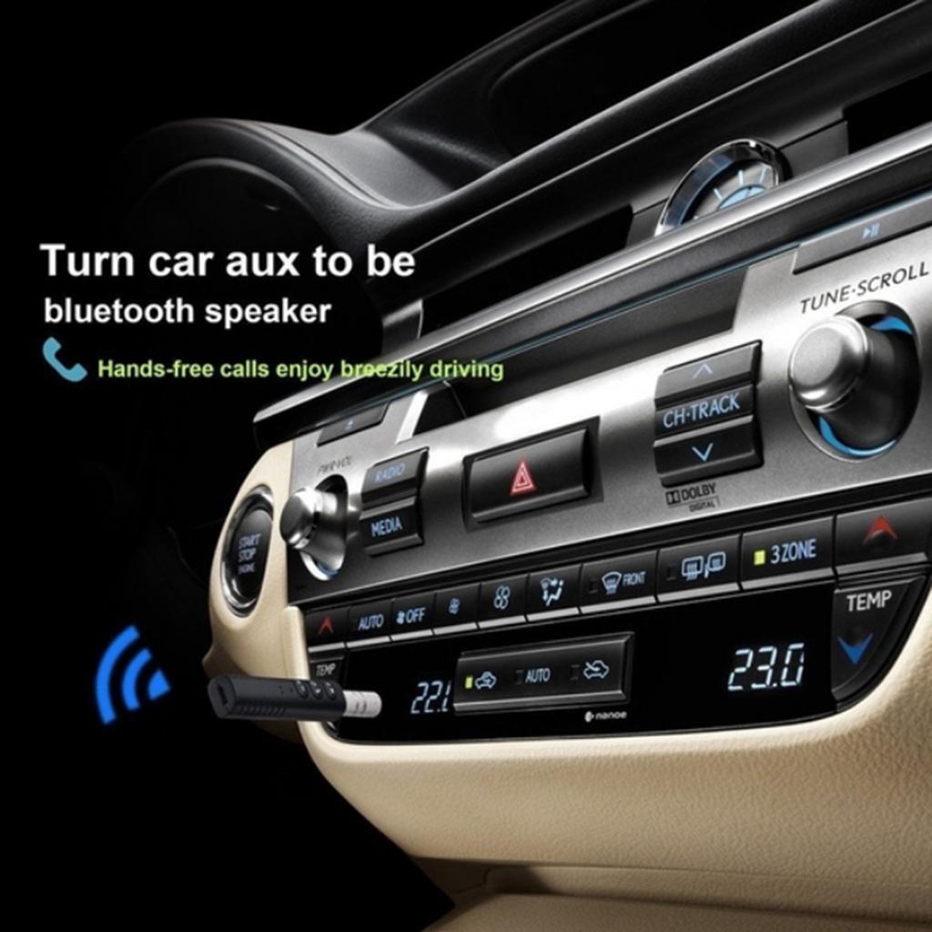 2x Mini Wireless Bluetooth v5.0 Receiver 3.5mm Jack Car AUX Audio Adapter