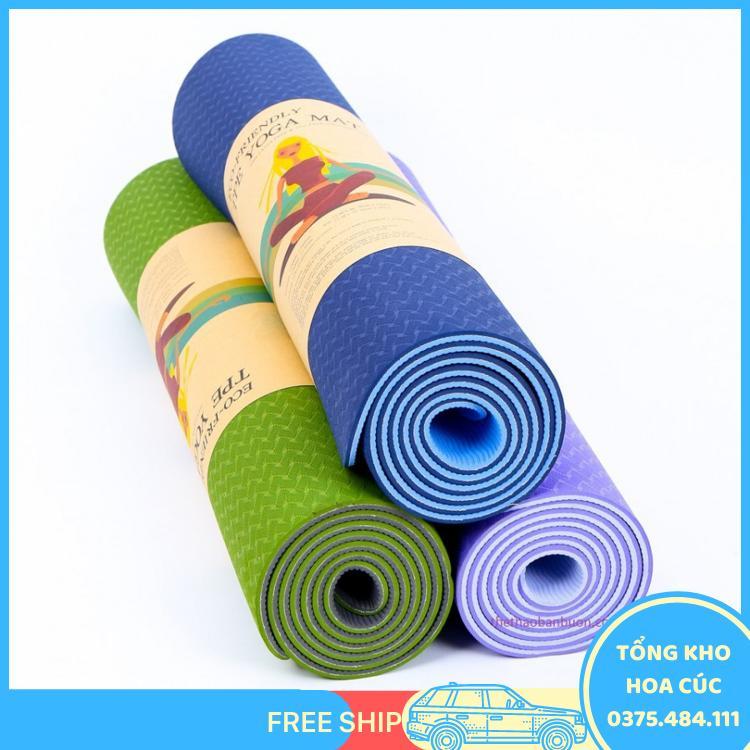 Thảm Tập Yoga Tpe Hàng Đài Loan Cao Cấp 2 Lớp Tặng Kèm Túi Chống Nước - Vận Chuyển Miễn Phí Toàn Quốc