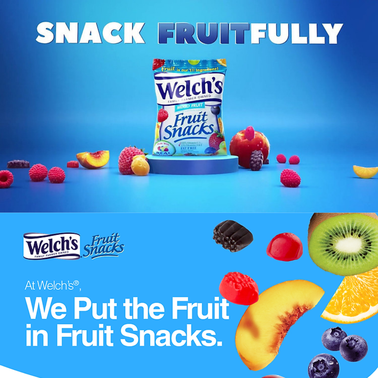 Kẹo dẻo trái cây hỗn hợp - Welch's Mixed Fruit Snack Chứa Vitamin A,C,E Giúp ăn ngon + bổ + khỏe  (22,7g/gói) - Massel Official