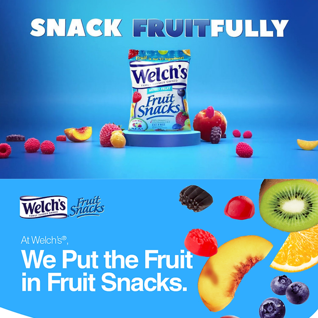 Kẹo dẻo trái cây hỗn hợp - Welch's Mixed Fruit Snack Chứa Vitamin A,C,E Giúp ăn ngon + bổ + khỏe (22,7g/gói)- Massel Official